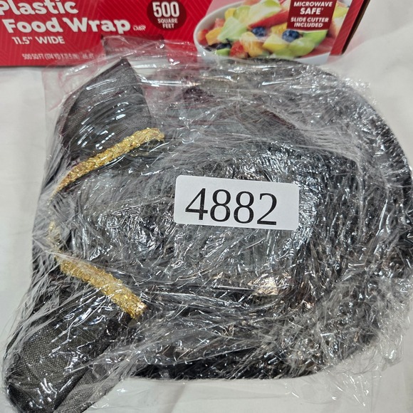 Vintage Mr Charles Black Wool Hat Gold‎ Bow Birdcage Veil Church Derby USA Made main image 10